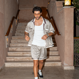 Como Satin Shorts (Brown Meridian)