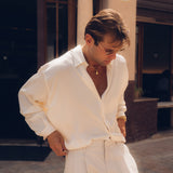 Flow Satin Shirt (Off-White)