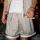 Como Satin Shorts (Brown Meridian)