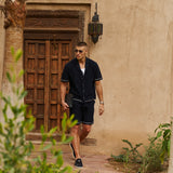 Bottega Tile Cotton Short (Navy/White)