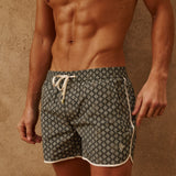 The Benjamins Retro Swim Shorts (OLIVE MERIDIAN)