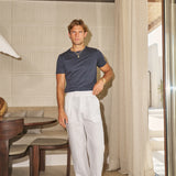 Luxe Mercerised Cotton Tee (Navy)