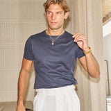 Luxe Mercerised Cotton Tee (Navy)