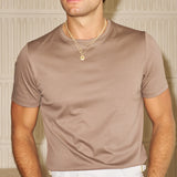 Luxe Mercerised Cotton Tee (Cappuccino)