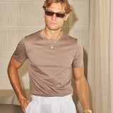 Luxe Mercerised Cotton Tee (Cappuccino)