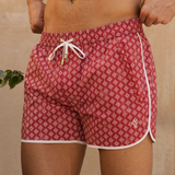 The Benjamins Retro Swim Shorts (RED MERIDIAN)