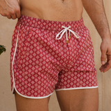 The Benjamins Retro Swim Shorts (RED MERIDIAN)