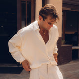 Flow Satin Shirt (Off-White)