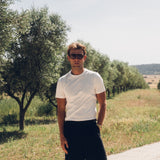 Luxe Mercerised Cotton Tee (White)