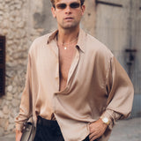 Flow Satin Shirt (Brown)