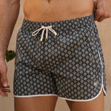 The Benjamins Retro Swim Shorts (OLIVE MERIDIAN)